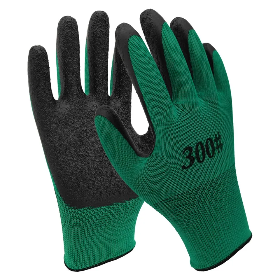 Green Shell Latex Coated Gloves