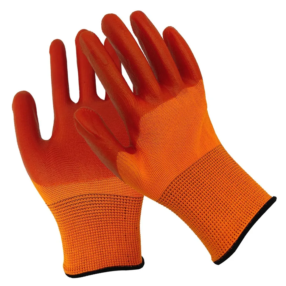PVC Half Orange Coated Gloves
