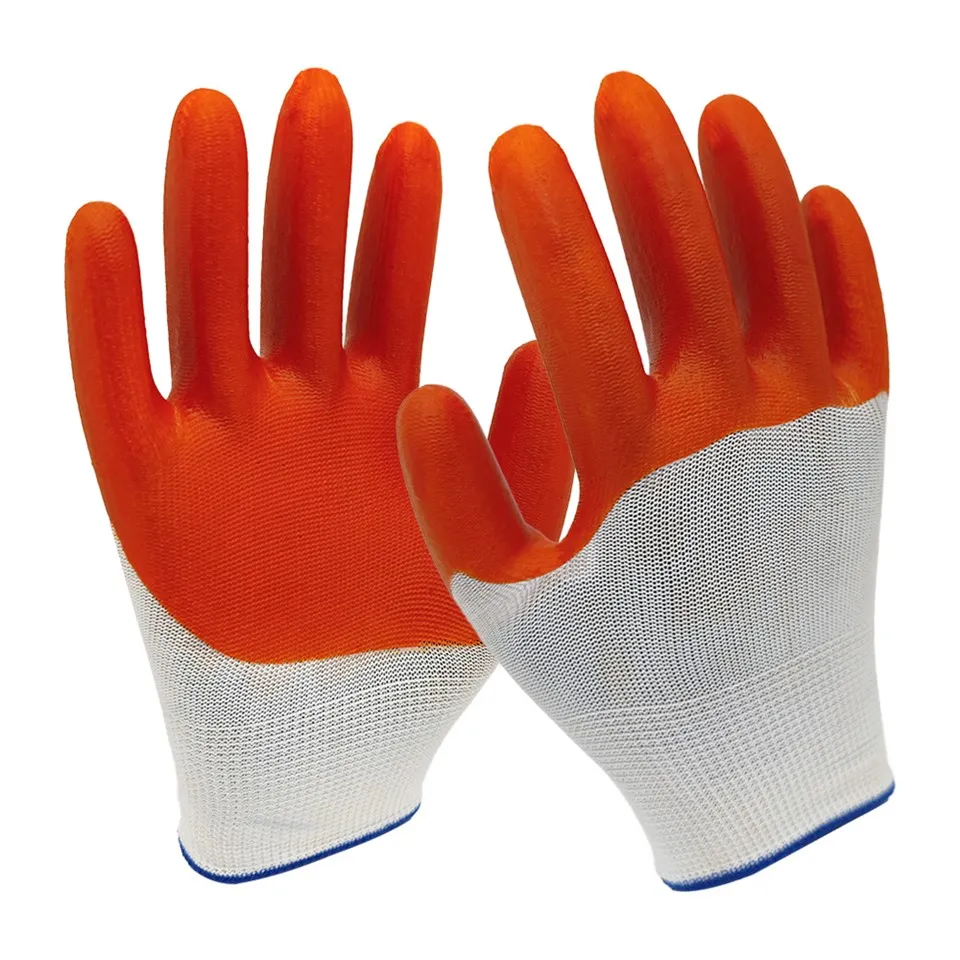 PVC Orange Coated Gloves