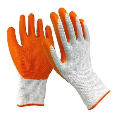 13 gants d'orange blanc nitrile d'aiguille