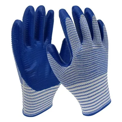 Gants de sécurité en nitrile bleu zébré